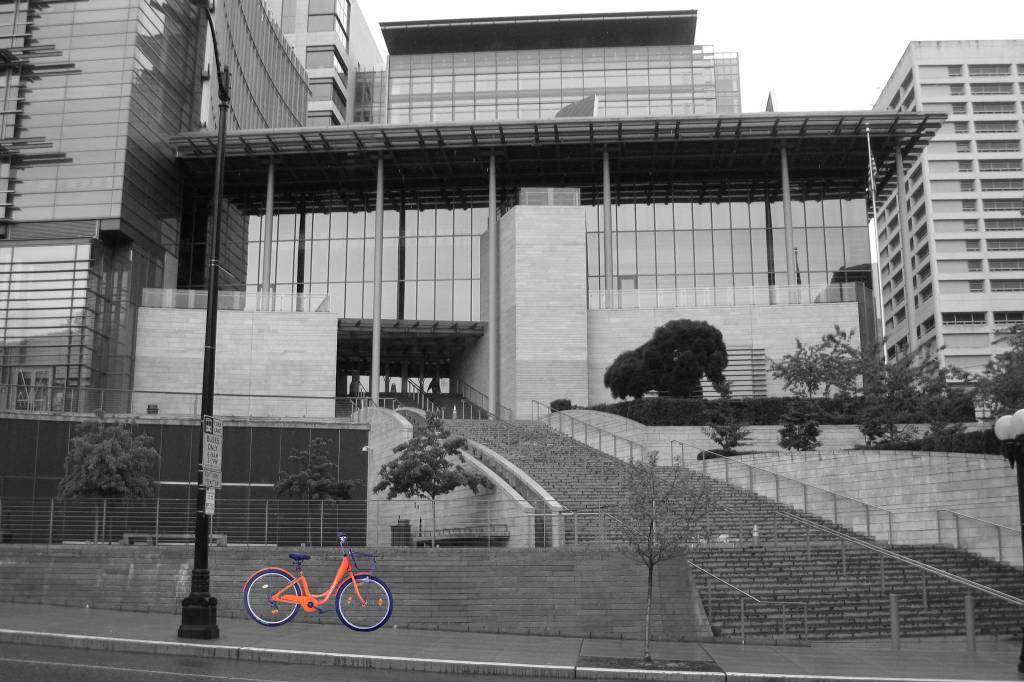 With the Pronto failure under its belt, City Hall will try to regulate a new breed of bikeshare. City Hall photo by Rootology, bike photo courtesy of Spin