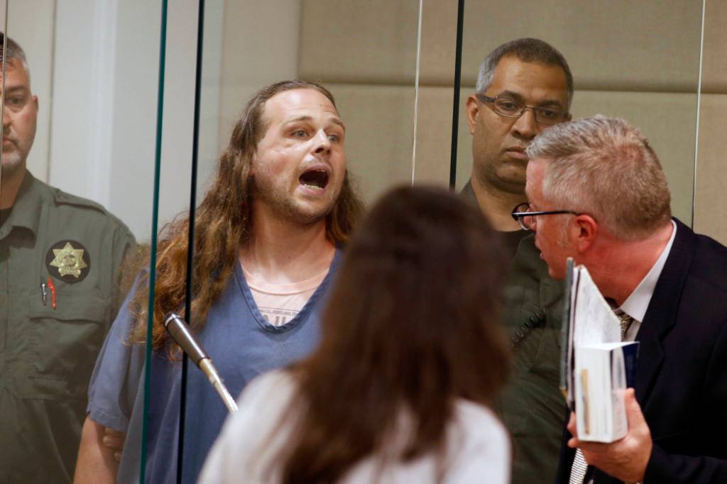 Jeremy Joseph Christian started verbally abusing two young women, including one wearing a hijab. When three men on the train intervened, police say, Christian attacked them, killing two and wounding one. Photo by Beth Nakamura/The Oregonian via AP, Pool