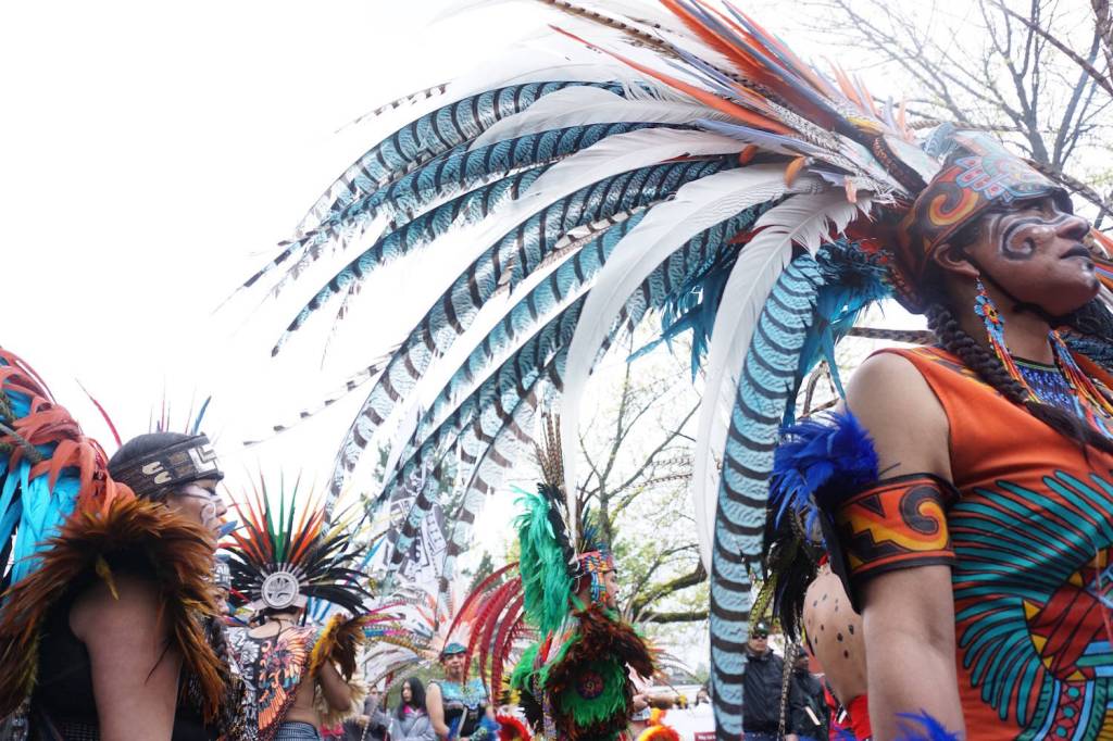 The immigrants&rsquo; march honored indigenous cultures. Photos by Agatha Pacheco