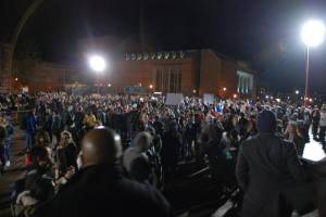 Red Square the night of the shooting. Photo by Zenwa Shimabukuro