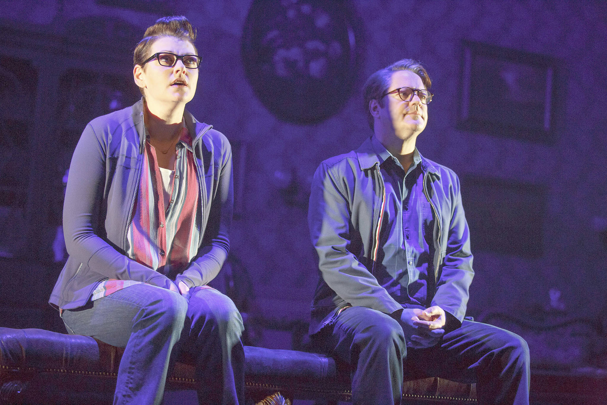 Kate Shindle as &lsquo;Alison&rsquo; and Robert Petkoff as &lsquo;Bruce&rsquo; in Fun Home. Photo by Joan Marcus