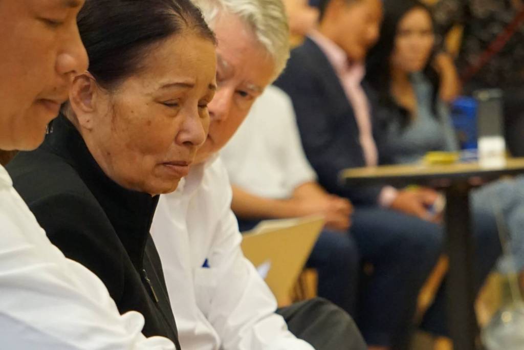 Tommy Le&rsquo;s family at the forum. Photo by Daniel Person