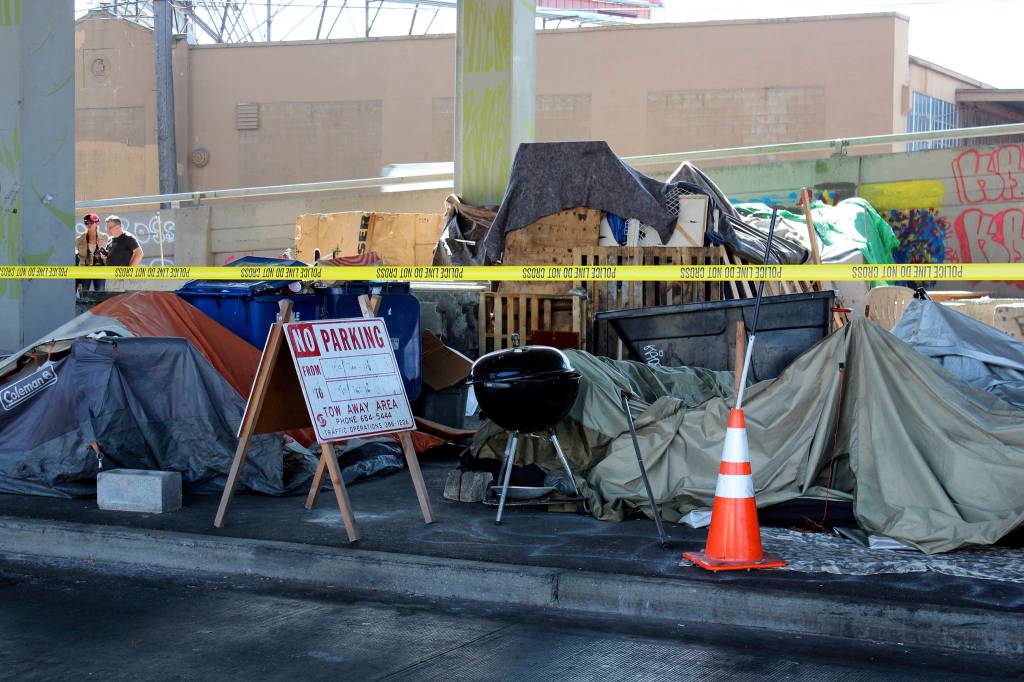 City Begins Sweep of Spokane Street Encampment, Amid Protests