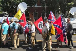 Fascists parade through Charlottesville last month. Photo by Anthony Crider