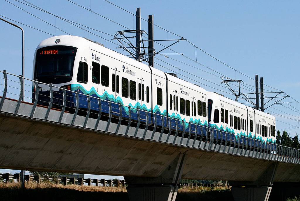 A Sound Transit Link light rail train. Photo by Atomic Taco via Wikimedia Commons