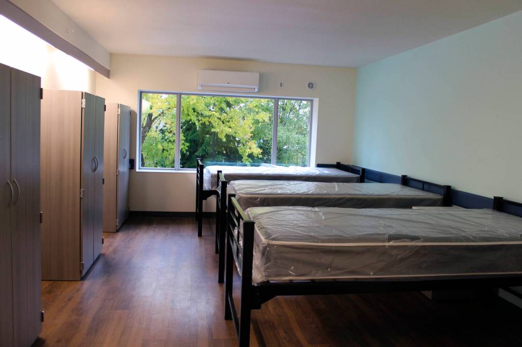 Beds at Recovery Place, a new substance abuse and mental health treatment facility in Seattle. Photo by Sara Bernard