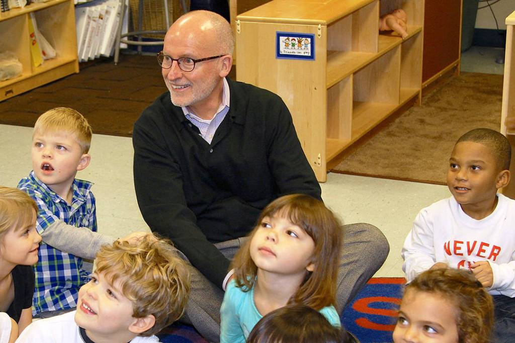 Tim Burgess at a preschool in South Seattle in 2013. Photo by Alex Pedersen