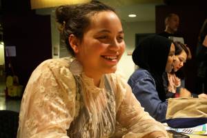 Photo by Melissa Hellmann                                 Haaheo Auwae-Dekker talks to other members at an NAACP Youth Coalition meeting on January 31.