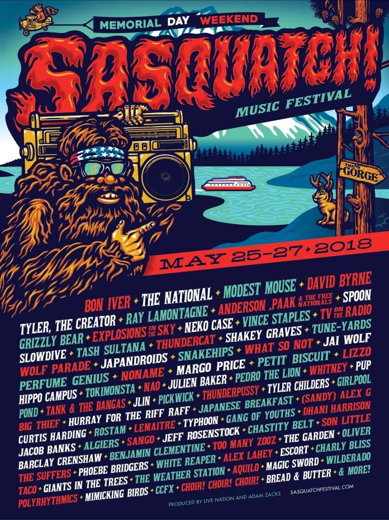 Sasquatch! Music Festival 2018 Lineup Revealed