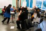 Paula Madrigal conducts Young String Project Outreach students. Photo by Ted Zee