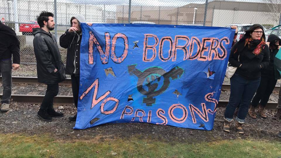 NWDC Resistance protests at Northwest Detention Center in April 2017. Photo courtesy of NWDC Resistance