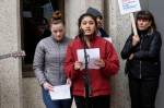 March for Our Lives Seattle founders Emilia Allard (left) and Rhiannon Rasaretnam (right) spoke at a Seattle Indivisible anti-gun rally on March 13. Photo by Melissa Hellmann