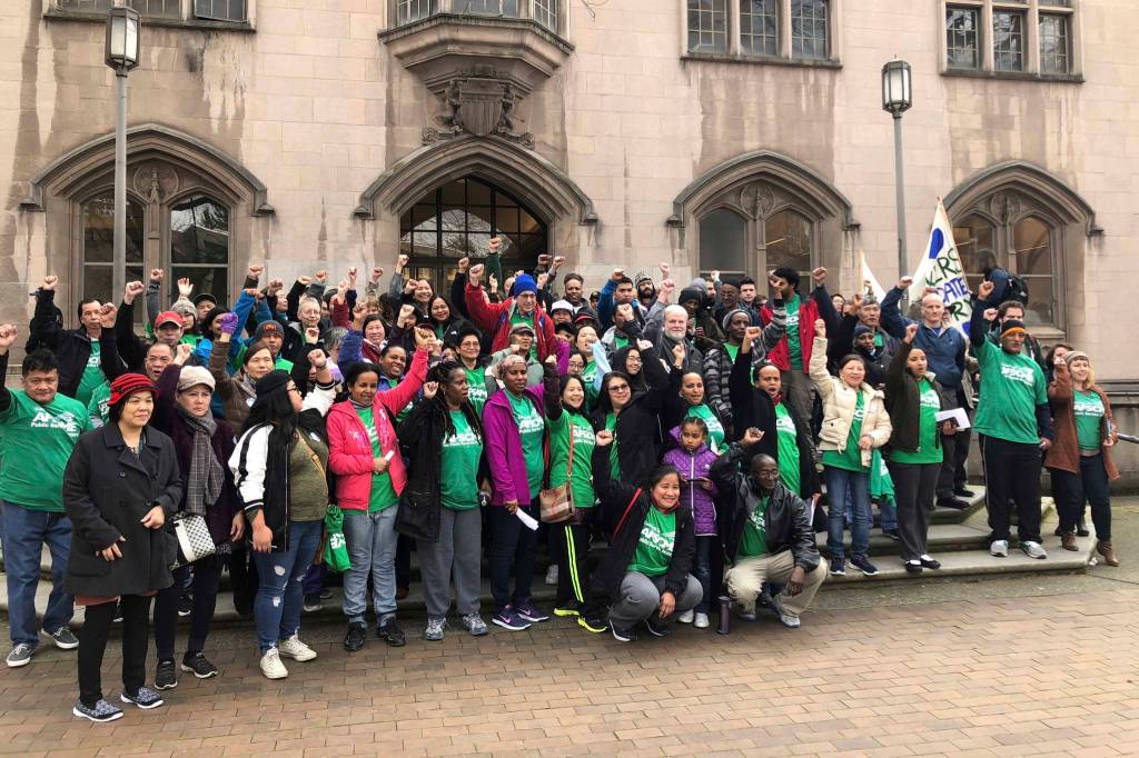 Workers Protest UW Laundry Closure