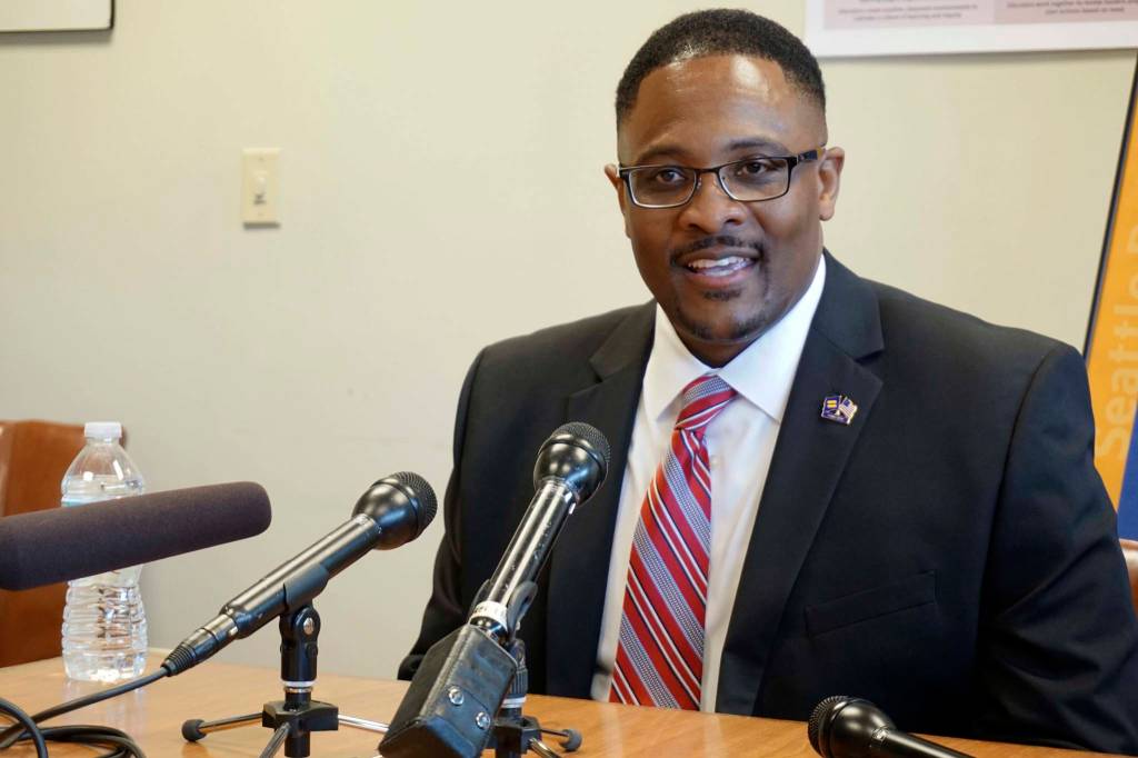 Superintendent finalist Andre Spencer has been a superintendent of Harrison School District Two in Colorado Springs, Colo. for over five years. Photo by Melissa Hellmann