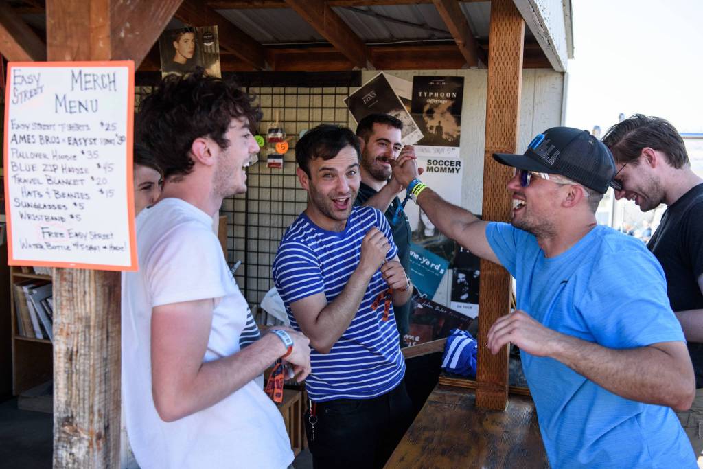 Charly Bliss getting up close with fans at the Easy Street Records booth.
