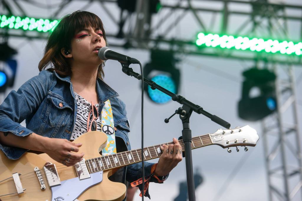 Hurray for the Riff Raffs Alynda Segarra sings folk rock and rallying cries for Puerto Rico during the bands Bigfoot set.