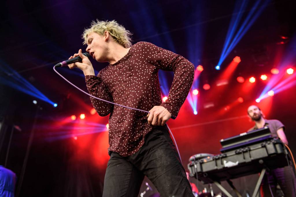Aussie rock band Pond puts on one of the more sonically tight sets at the Yeti stage.