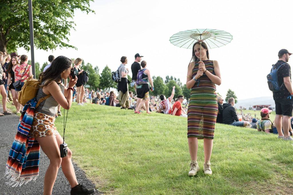 Umbrellas were only needed for photoshoots and sun-blocking last weekend.