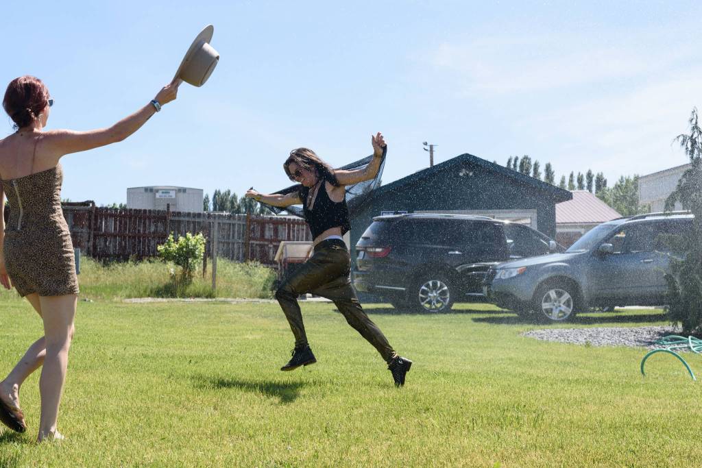 Backstage sprinkler frolicking with Thunderpussy.