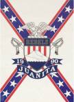 The 1990 Juanita High School logo featuring the stars and bars design in the background. The design is associated with the Confederate flag and was changed in the early 1990s after JHS staff voiced objections to it. Courtesy of Lake Washington School District