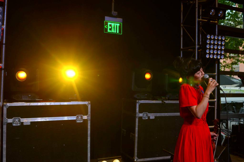 With sweet pop songs about cowardice, Steady Holiday delivers one of the best early sets on Friday evening. Photo by Seth Sommerfeld