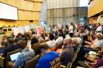 The public awaits the commencement of the special meeting on the head tax. Photo by Melissa Hellmann
