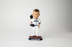 James and his feathered friend. Photo courtesy Seattle Mariners