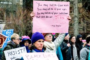 Only a handful of sexual harassment incidents are reported to the King County Human Resources Division every year, which County Councilmember Jeanne Kohl-Welles and others argue is due to underreporting. Photo from the 2018 Seattle Womens March by Cindy Shebley/Flickr