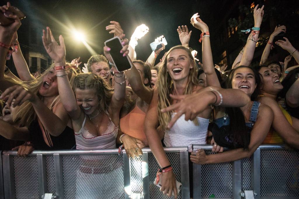 EDM girls vibing to Dillon Francis. Photo by Morgen Schuler
