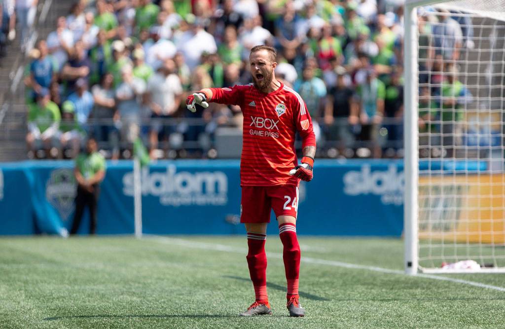 Sounders goalkeeper Stefan Frei made five saves during a 5-0 victory over the L.A. Galaxy on Aug. 18. Photo by Lindsey Wasson/Sounders FC Communications