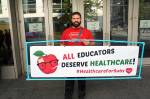 Toby de Luca is a full-time substitute teacher who wants guaranteed healthcare to be included in the contract. The school district cant function without substitutes, de Luca said. Photo by Melissa Hellmann
