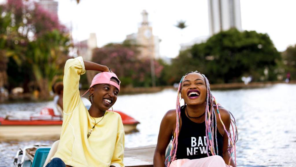Kena (Samantha Mugatsia) and Ziki (Sheila Munyiva) are beacons of light in Rafiki. Image courtesy Film Movement
