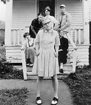 All in the family: Jolyane Berg, front, does the Watusi.