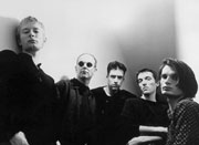 Welcome to the machine: Yorke (left) and friends prepare Kid B.