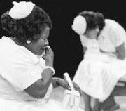 Ebony Jo-Ann (left) and Cynthia Jones contemplate civil disobedience.