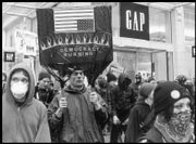 Protesters outnumbered.