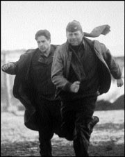 Don't start the war without us! Farrell (left) and Willis.