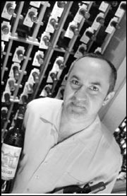 Dulces' Carlos Kainz with a few samples from the gargantuan wine list.