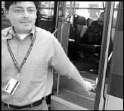 Roger Valdez gets on the bus.