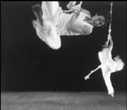 Freya Wormus (left) and Amie Baca on the ropes.