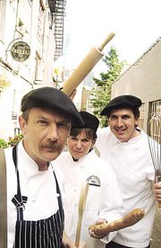 Don't make me use the crust: The UW's Jean-Michel Boulot (left), Gwen Bassetti of Grand Central Bakery, and former Canlis chef Greg Atkinson.