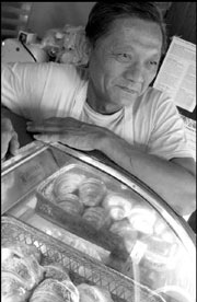 Xon Dahn Luong takes a rare, brief moment off.