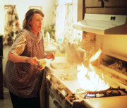 The late Nancy Marchand whips up "Sunday Gravy" for her Soprano famiglia.