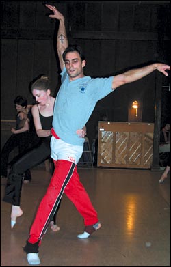 A change in direction: Keppel (left) and Wilkins pair off in another demanding piece by Byrd.