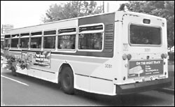 The MAN bus: smogwise, the equivalent of 135 Ford Explorers.