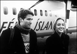 Fresh off the plane and straight into trouble: Hilmir Sn沠Gudnason and H鬨ne de Fougerolles in The Sea.