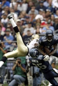 Ken Hamlin (26) and Ken Lucas (21) with the air defense.