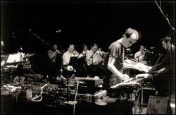 Matthew Herbert, foreground, reading the politics of frustration.
