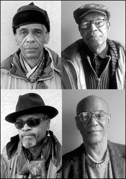 Clockwise from top left: Mitchell, Favors, Jarman, and Moye.