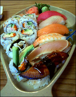 If this nigiri were any fresher, youd need a fishing pole.